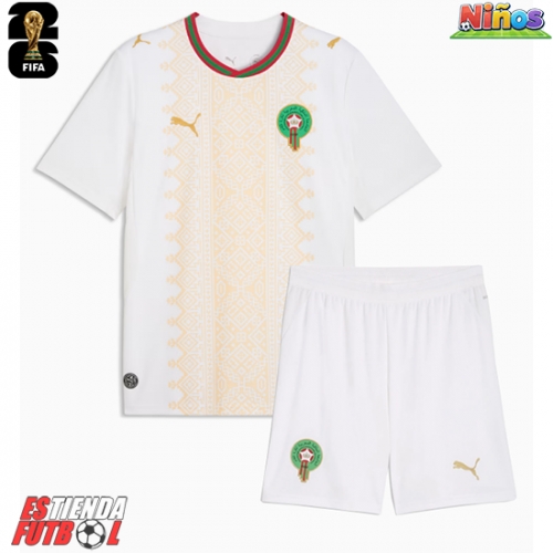 Marruecos Segunda Equipación Niños Mundial 2026 Manga Corta (+ Pantalones cortos)
